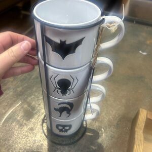Set of Four Halloween Themed Stacking Mugs
